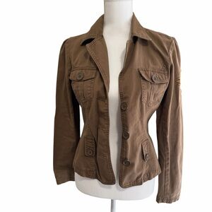 SO Brown Button-Front Utility Jacket